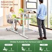 Stand Up Desk Frame Electric Sit and Standup Table Legs Base Adjustable Heavy Duty Standing Rising Underframe Dual Motor Carbon Steel White