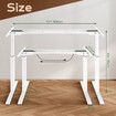 Stand Up Desk Frame Electric Sit and Standup Table Legs Base Adjustable Heavy Duty Standing Rising Underframe Dual Motor Carbon Steel White