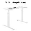 Stand Up Desk Frame Electric Sit and Standup Table Legs Base Adjustable Heavy Duty Standing Rising Underframe Dual Motor Carbon Steel White