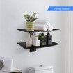 Glass Floating Shelves,TV Wall Mount with Shelf for DVD Player/PS4/Cable Boxes/Game Consoles/Sky Box/TV Accessories,2 Tiers Shelves
