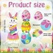 Easter Yard Signs 2pcs with Stakes Cute Bunny Eggs Garden Decorations Outdoor Holiday Welcome Festival Party Supplies Lawn Garden Yard Decor
