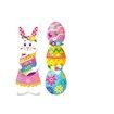 Easter Yard Signs 2pcs with Stakes Cute Bunny Eggs Garden Decorations Outdoor Holiday Welcome Festival Party Supplies Lawn Garden Yard Decor
