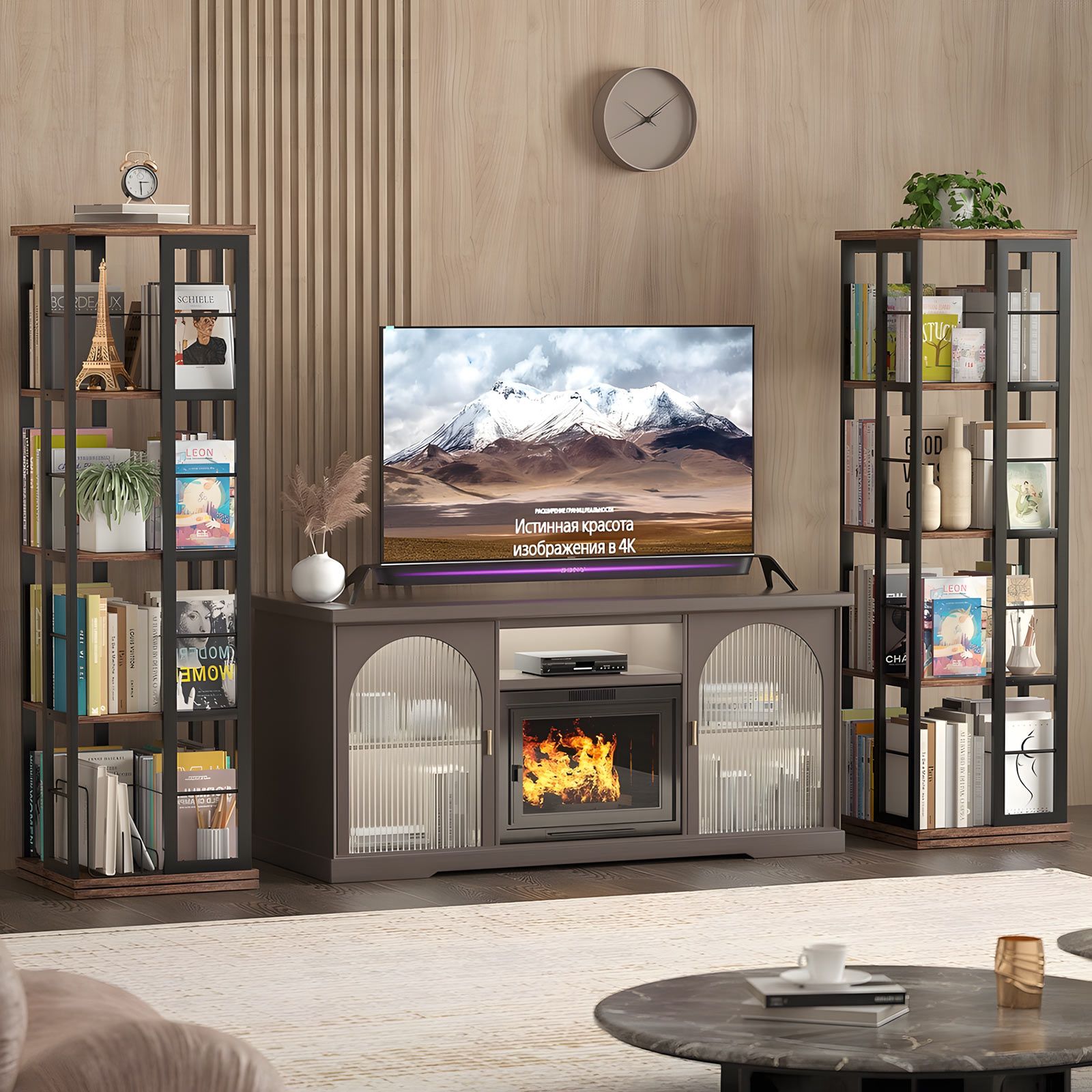 4 Tier Rotating Bookshelf Bookcase Vertical Corner Display Storage Unit Shelves Stand Swivel Heavy Duty Flower Plant Shelving Rack