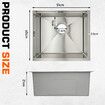 Kitchen Sink Stainless Steel Basin Laundry Drop In Undermount Flush Single Bowl Bar Workstation Handmade Rectangle 304 Waste Drainer Silver 51x45x21cm