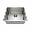 Kitchen Sink Stainless Steel Basin Laundry Drop In Undermount Flush Single Bowl Bar Workstation Handmade Rectangle 304 Waste Drainer Silver 51x45x21cm