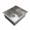 Kitchen Sink Stainless Steel Basin Laundry Drop In Undermount Flush Single Bowl Bar Workstation Handmade Rectangle 304 Waste Drainer Silver 51x45x21cm