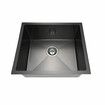 Black Kitchen Sink Stainless Steel Basin Laundry Drop In Undermount Flush Single Bowl Bar Workstation Rectangle Handmade 304 Waste Drainer 51x45x21cm