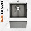 Black Kitchen Sink Stainless Steel Basin Laundry Drop In Undermount Flush Single Bowl Bar Workstation Rectangle Handmade 304 Waste Drainer 51x45x21cm