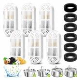 6 Pack Replacement Filters & Replacement Pre-Filter Sponges for Stainless Steel Pet Faountain with Water Level Window for Dog Cat Water Dispenser Bowl