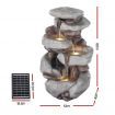 Gardeon Solar Fountain Water Feature Outdoor Indoor 4-Tier Brown