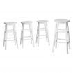 Artiss 4x Bar Stools Round Chairs Wooden White