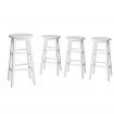 Artiss 4x Bar Stools Round Chairs Wooden White