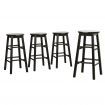 Artiss 4x Bar Stools Round Chairs Wooden Black