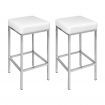 Artiss 4x Bar Stools Leather Padded Metal White