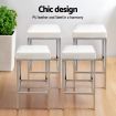 Artiss 4x Bar Stools Leather Padded Metal White