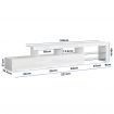 ALFORDSON Entertainment Unit TV Stand LED Light 220cm White