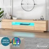 ALFORDSON Entertainment Unit TV Cabinet Stand LED 180cm Oak
