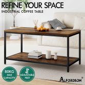 ALFORDSON Coffee Table Side Table Industrial Storage Rack 2-Tier Shelf
