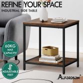 ALFORDSON Side Table Coffee Table Sofa End 2-Tier Industrial Storage Shelf