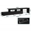 ALFORDSON Entertainment Unit TV Stand LED Light 220cm Black