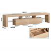 ALFORDSON Entertainment Unit TV Stand LED Light 180cm Oak