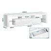 ALFORDSON Entertainment Unit TV Stand LED Light 160cm White
