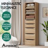 ALFORDSON Wardrobe Clothes Closet Storage Cabinet 5 Drawers Wood