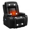 ALFORDSON Recliner Chair Heated Massage Armchair Lounge Sofa Leather Black