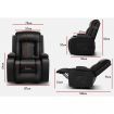 ALFORDSON Recliner Chair Heated Massage Armchair Lounge Sofa Leather Black