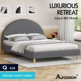 ALFORDSON Bed Frame Queen Size Mattress Base Platform Grey Fabric CALLA