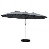4M Double-sided Patio Umbrella Outdoor Umbrella Base Stand Grey