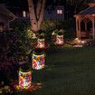 2 Pcs Mosaic Solar Lanterns Outdoor Waterproof Jar Lights Solar Powered, Hand Paste 141 Crystal Mosaics Table Hanging Garden Backyard Decor Lamps, Red