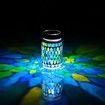 2 Pcs Mosaic Solar Lanterns Outdoor Waterproof Jar Lights Solar Powered, Hand Paste 141 Crystal Mosaics Table Hanging Garden Backyard Decor Lamps, Blue