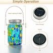 2 Pcs Mosaic Solar Lanterns Outdoor Waterproof Jar Lights Solar Powered, Hand Paste 141 Crystal Mosaics Table Hanging Garden Backyard Decor Lamps, Blue