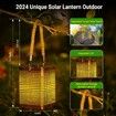 2Pcs Solar Lanterns Outdoor Lights Waterproof Garden Decor, Gifts for Women Mom Grandma, 2 Modes Hanging Solar Lights