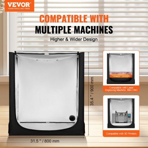 Laser Engraver Enclosure 800 x 800 x 900 mm Fireproof Protective Cover
