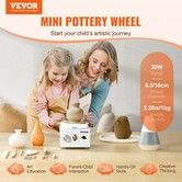 Mini Pottery Wheel Electric Ceramic Wheel Machine 0-320RPM Speed White