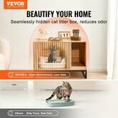 Cat Litter Box Enclosure Hidden Litter Box Furniture 31.5"L x 20"W x 22"H