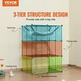 Large 3-tier Cat Cage 28 x 28 x 41" Metal Wire Playpen Catio with Hammock