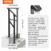 1-2 Handrails for Outdoor for Seniors Porch Deck Black Square Tube Steel