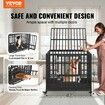 42 Inch Heavy Duty Dog Crate Indestructible Dog Crate 3-Door Heavy Duty Dog Kennel for Medium to Large Dogs with Lockable Wheels and Removable Tray