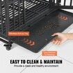 42 Inch Heavy Duty Dog Crate Indestructible Dog Crate 3-Door Heavy Duty Dog Kennel for Medium to Large Dogs with Lockable Wheels and Removable Tray