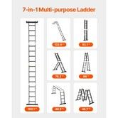 Multi-Purpose Folding Ladder 7-in-1 4 Step 15.5ft with Scaffolding Plank