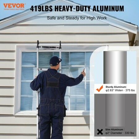 Telescoping Extension Ladder 16.5FT Multi-button Retraction 419 LBS