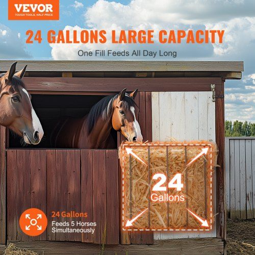 Livestock Hay Feeder 24 Gallons Wall Mounted Goat Hay Rack for Horses