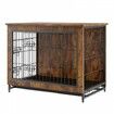 Dog Crate Furniture 32 inch Wooden Dog Crate with Double Doors & Tray