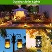 2Pcs Solar Lanterns Outdoor Waterproof, Flickering Flame Hanging Solar Lanterns Solar Powered Wireless Lantern Decorative Lighting