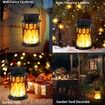 2Pcs Solar Lanterns Outdoor Waterproof, Flickering Flame Hanging Solar Lanterns Solar Powered Wireless Lantern Decorative Lighting