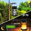 2Pcs Solar Lanterns Outdoor Waterproof, Flickering Flame Hanging Solar Lanterns Solar Powered Wireless Lantern Decorative Lighting