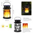 2Pcs Solar Lanterns Outdoor Waterproof, Flickering Flame Hanging Solar Lanterns Solar Powered Wireless Lantern Decorative Lighting